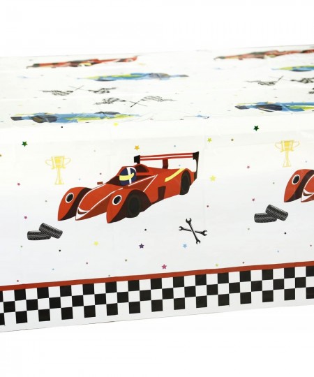 Race Car Tablecloth - Race Car Birthday Theme Disposable PE Rectangular Tablecover Race Car Birthday Party Supplies for Kids ...