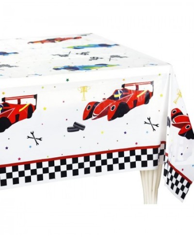 Race Car Tablecloth - Race Car Birthday Theme Disposable PE Rectangular Tablecover Race Car Birthday Party Supplies for Kids ...