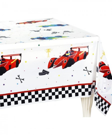 Race Car Tablecloth - Race Car Birthday Theme Disposable PE Rectangular Tablecover Race Car Birthday Party Supplies for Kids ...