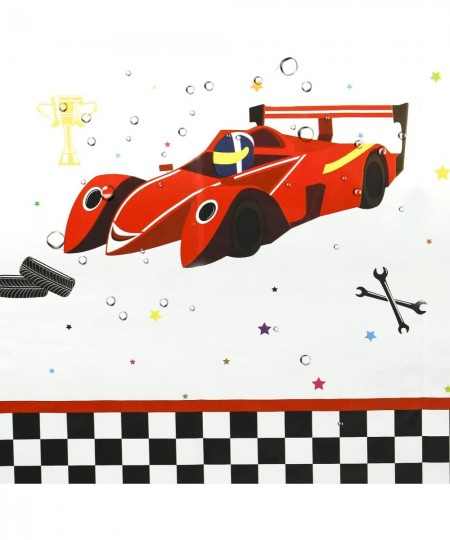 Race Car Tablecloth - Race Car Birthday Theme Disposable PE Rectangular Tablecover Race Car Birthday Party Supplies for Kids ...