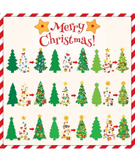 945Pcs DIY Christmas Tree Craft Kit Kids Holiday Art Making Craft with Stickers Make Your Own Christmas Bookmark Xmas Party F...