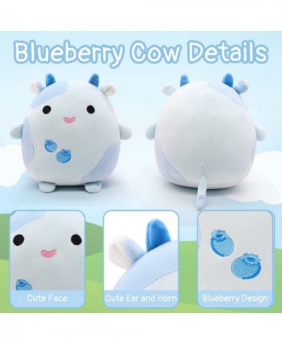 Blueberry Cow Stuffed Animals Plush Pillow Toys 8" Kawaii Blueberry Cow Plush Blue Stuffed Cow Plushie Toys Soft Cute Blueber...