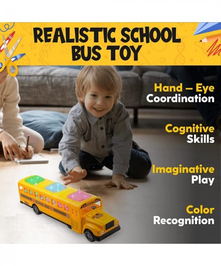 Yellow School Bus with Flashing LED Lights and Bus Sounds. Bump and Go Action Bus for Boys and Girls 3 Years Old and Above $3...