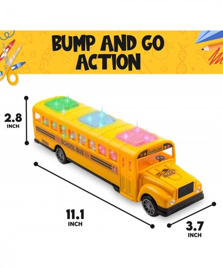 Yellow School Bus with Flashing LED Lights and Bus Sounds. Bump and Go Action Bus for Boys and Girls 3 Years Old and Above $3...