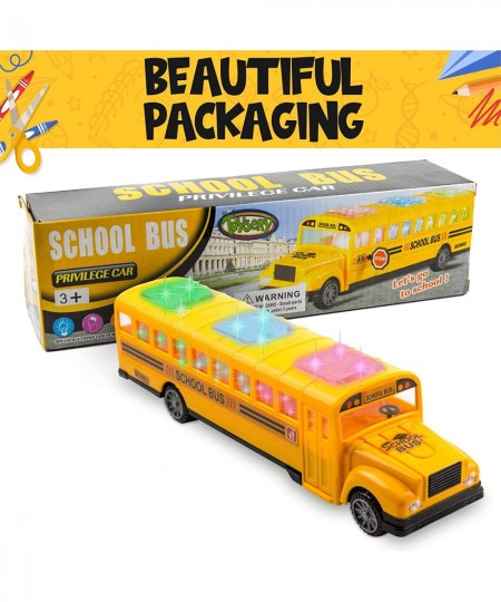 Yellow School Bus with Flashing LED Lights and Bus Sounds. Bump and Go Action Bus for Boys and Girls 3 Years Old and Above $3...