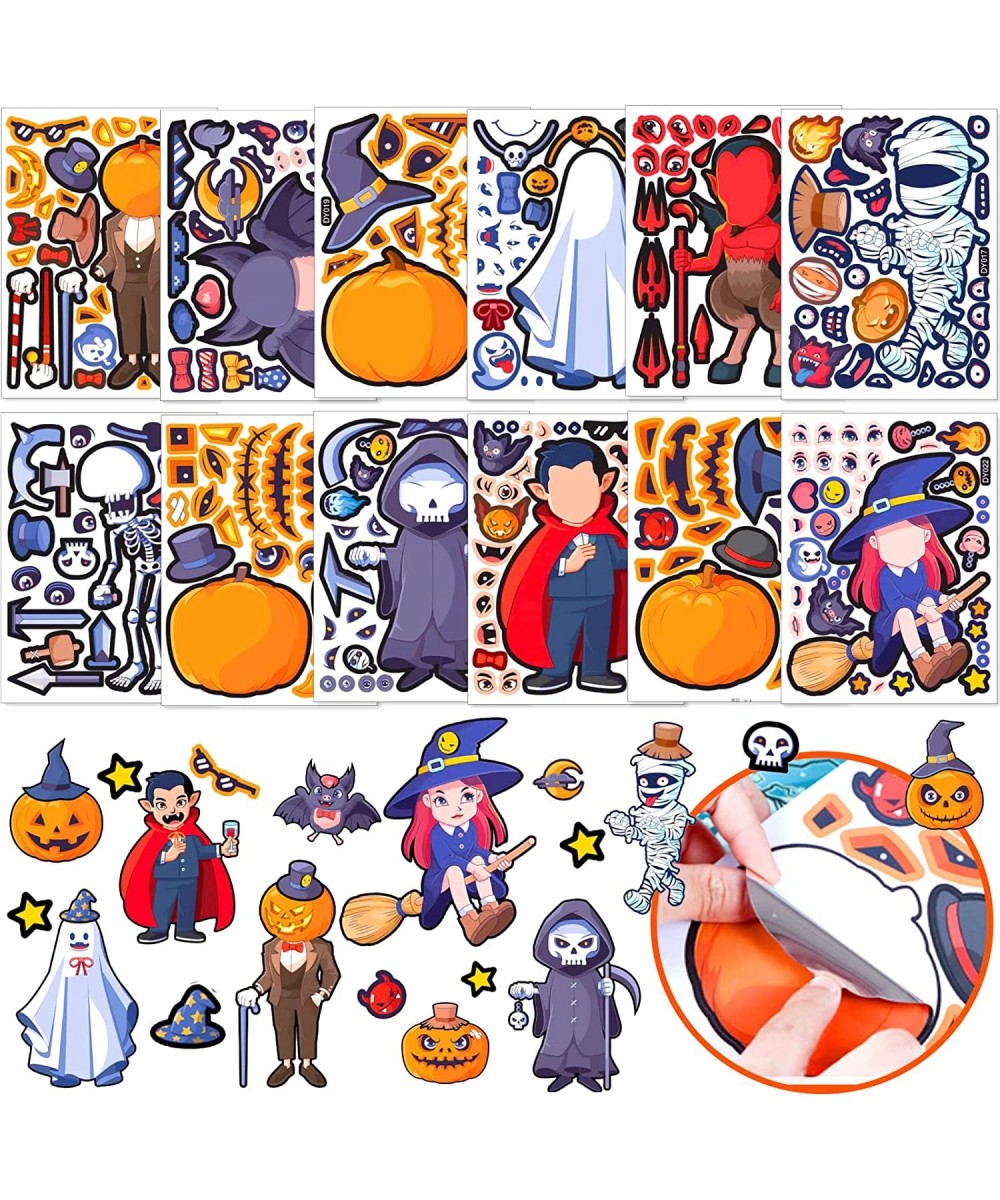 Halloween Party Games Stickers for Kids Make Your Own DIY Stickers Kids Halloween Activities Stickers 12sheets Classroom Priz...