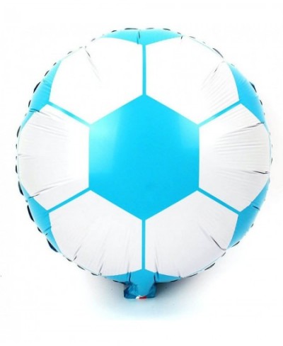 10 Pack 18 Inch Foil Soccer Balloons Helium Metallic Club America Party Decorations Round Soccer Ball Balloons Blue and White...