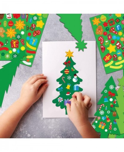 945Pcs DIY Christmas Tree Craft Kit Kids Holiday Art Making Craft with Stickers Make Your Own Christmas Bookmark Xmas Party F...