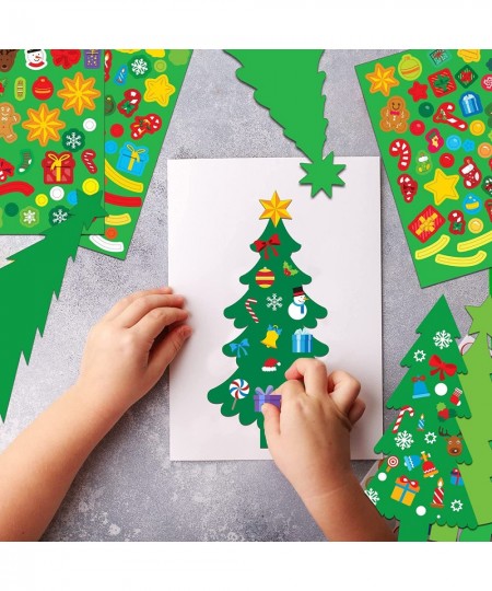 945Pcs DIY Christmas Tree Craft Kit Kids Holiday Art Making Craft with Stickers Make Your Own Christmas Bookmark Xmas Party F...