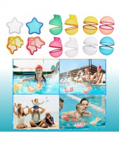 Assorted Grenade Star & Round Shapes 12-Pack Reusable Magnetic Water Balloons. Self Sealing Magnetic Water Splash Balls. Soft...