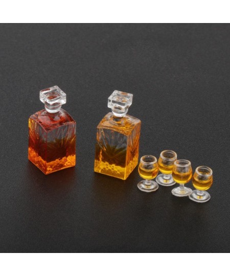 1:12 Dollhouse Miniature Mini Wine Bottle & Cups Shop Bar Drink Model Toys $18.28 - Dollhouse Accessories