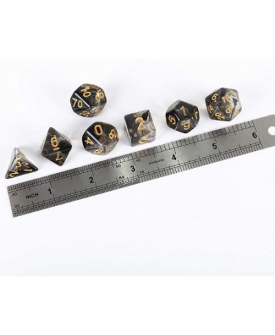 2 Sets Transparent Resin Polyhedral 7-Die Dice Set Fit Dungeons and Dragons Smoke DND Dice for Role Playing Game RPG MTG Tabl...