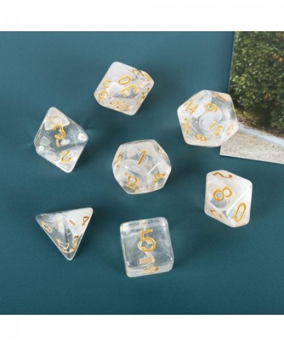 2 Sets Transparent Resin Polyhedral 7-Die Dice Set Fit Dungeons and Dragons Smoke DND Dice for Role Playing Game RPG MTG Tabl...