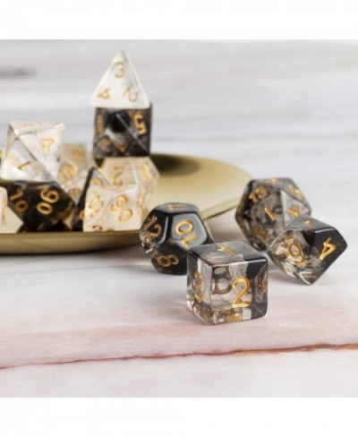 2 Sets Transparent Resin Polyhedral 7-Die Dice Set Fit Dungeons and Dragons Smoke DND Dice for Role Playing Game RPG MTG Tabl...