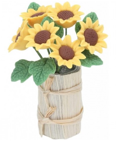 Miniature Dollhouse Flowers Cute Sunflower Mini Potted Flower Lifelike Doll House Plants Furniture Accessories for Doll House...