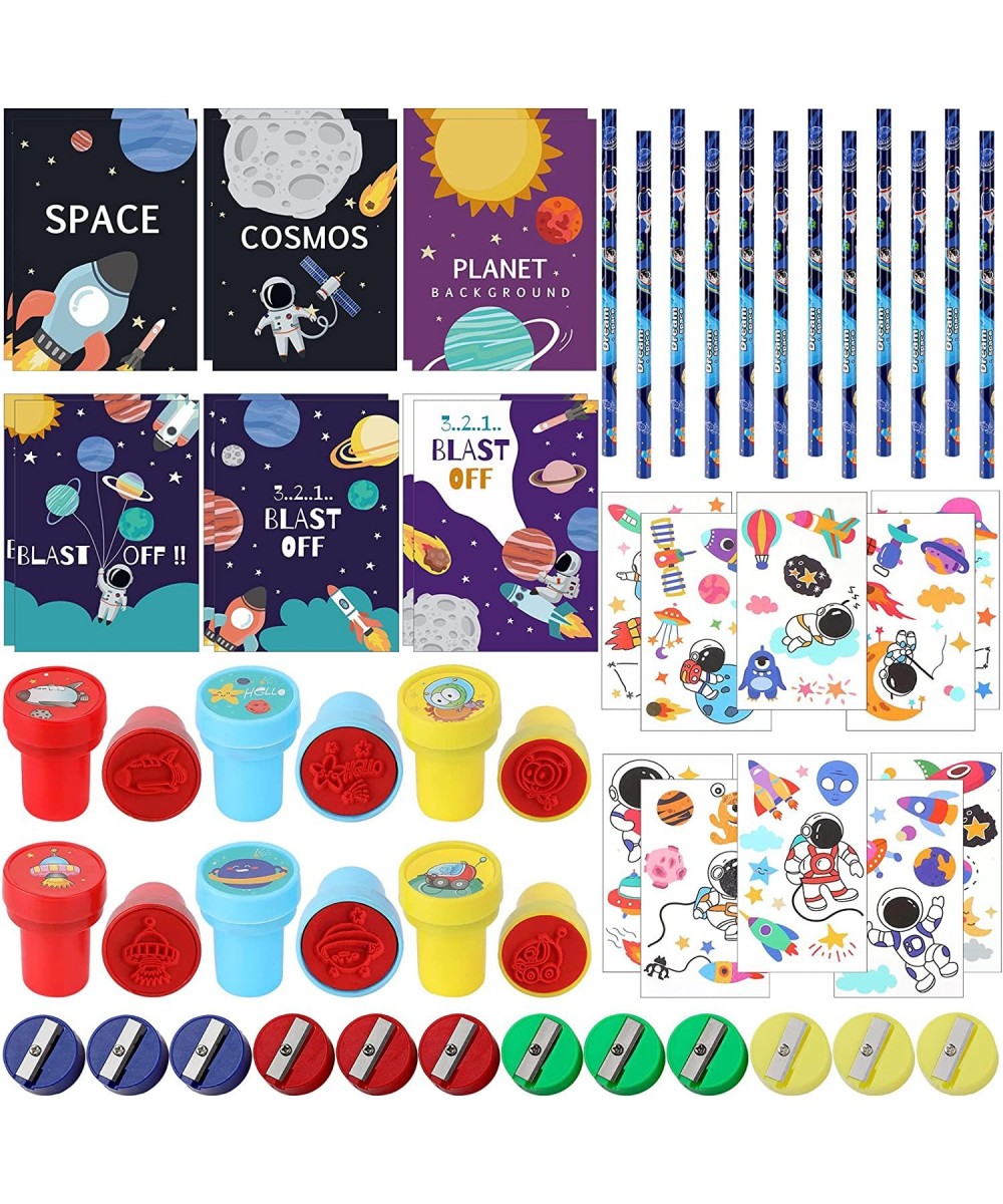 60 Pcs Outer Space Theme Stationery Include Galaxy Pencils Outer Space Galaxy Mini Notepads Space Stamp Colorful Pencil Sharp...