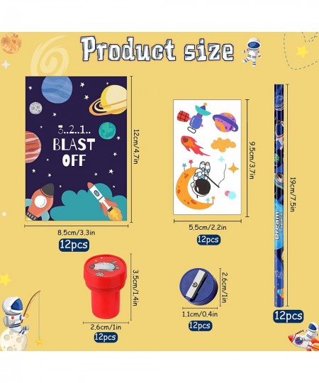 60 Pcs Outer Space Theme Stationery Include Galaxy Pencils Outer Space Galaxy Mini Notepads Space Stamp Colorful Pencil Sharp...