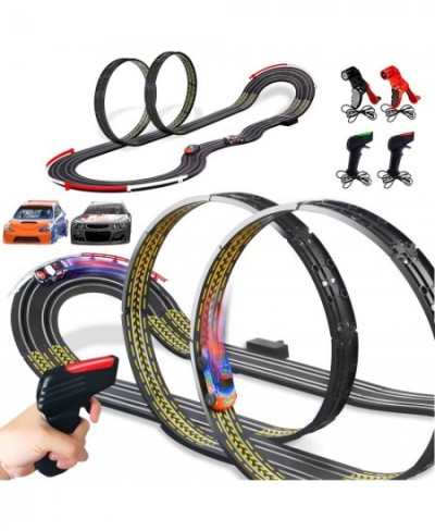 High-Speed Electric Powered Super Loop Speedway Slot Car Track Set Two Cars for Dual Racing with 4 Controllers Boys Toys for ...