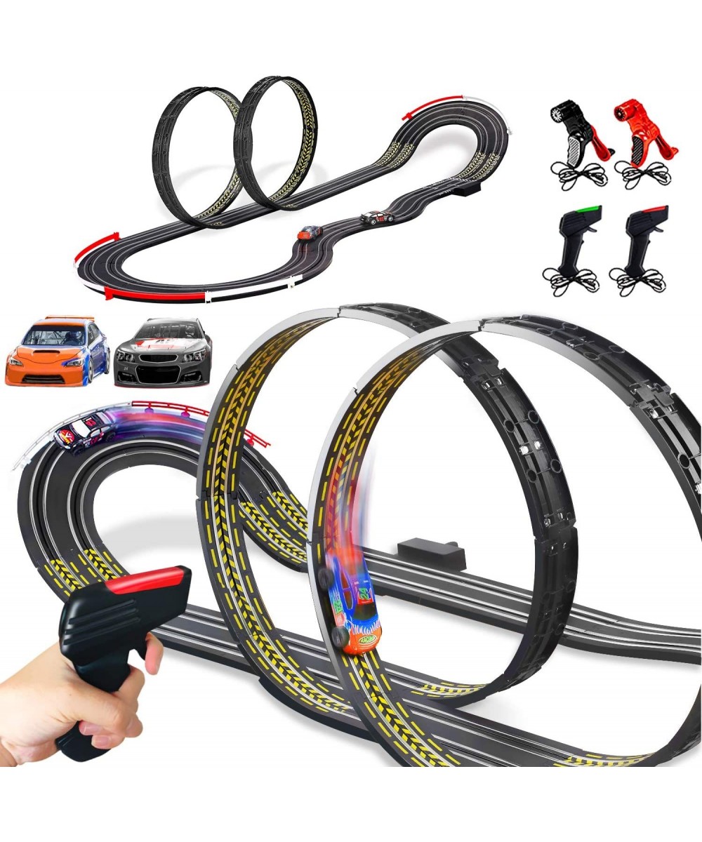 High-Speed Electric Powered Super Loop Speedway Slot Car Track Set Two Cars for Dual Racing with 4 Controllers Boys Toys for ...