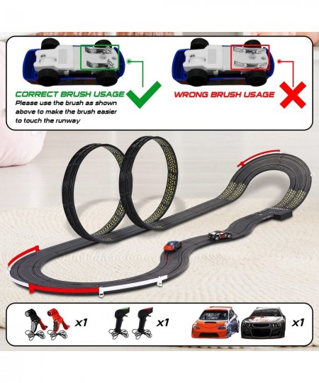 High-Speed Electric Powered Super Loop Speedway Slot Car Track Set Two Cars for Dual Racing with 4 Controllers Boys Toys for ...