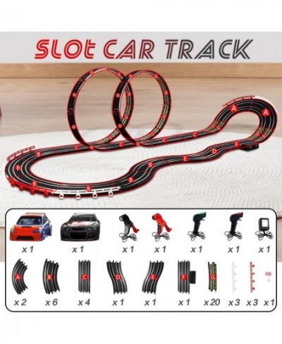 High-Speed Electric Powered Super Loop Speedway Slot Car Track Set Two Cars for Dual Racing with 4 Controllers Boys Toys for ...