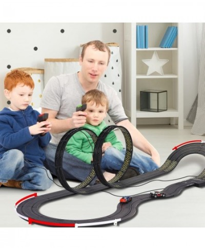 High-Speed Electric Powered Super Loop Speedway Slot Car Track Set Two Cars for Dual Racing with 4 Controllers Boys Toys for ...