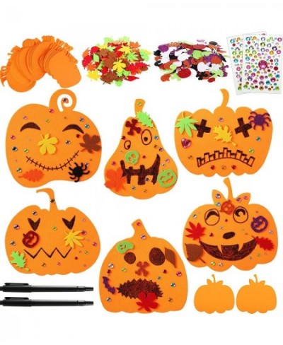 36 Sets of Halloween Pumpkin Decorations DIY Pumpkin Craft Kits Assorted Foam Pumpkin Shapes Glitter Foam Stickers Maple Leaf...