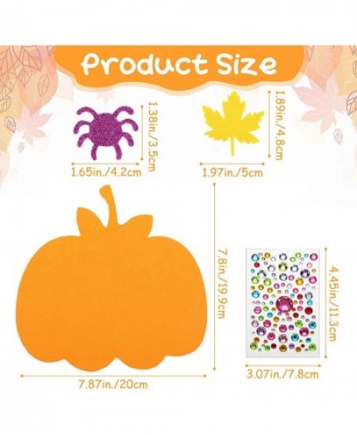 36 Sets of Halloween Pumpkin Decorations DIY Pumpkin Craft Kits Assorted Foam Pumpkin Shapes Glitter Foam Stickers Maple Leaf...