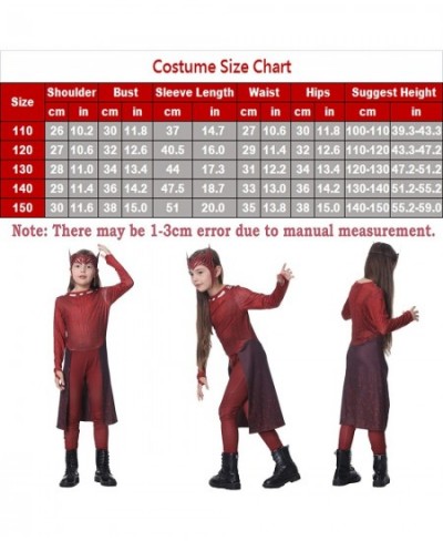 Witch Costume Maximoff Cosplay Jumpsuit Bodysuit with Headdress Halloween Outfits for Kids Girls $38.57 - Kids' Costumes