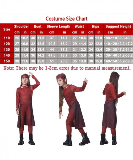 Witch Costume Maximoff Cosplay Jumpsuit Bodysuit with Headdress Halloween Outfits for Kids Girls $38.57 - Kids' Costumes