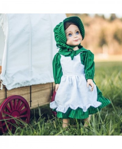 18 Inch Doll Clothes Little House on The Prairie Dress Outfit Authentic 1880's Design Calico Dress & Bonnet with White Apron ...