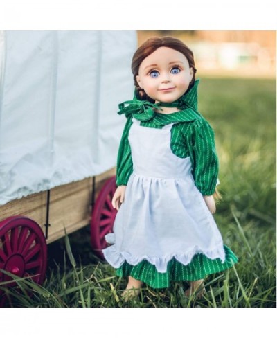 18 Inch Doll Clothes Little House on The Prairie Dress Outfit Authentic 1880's Design Calico Dress & Bonnet with White Apron ...