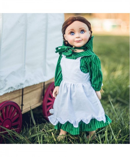 18 Inch Doll Clothes Little House on The Prairie Dress Outfit Authentic 1880's Design Calico Dress & Bonnet with White Apron ...