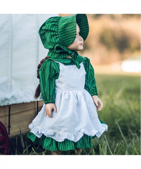 18 Inch Doll Clothes Little House on The Prairie Dress Outfit Authentic 1880's Design Calico Dress & Bonnet with White Apron ...