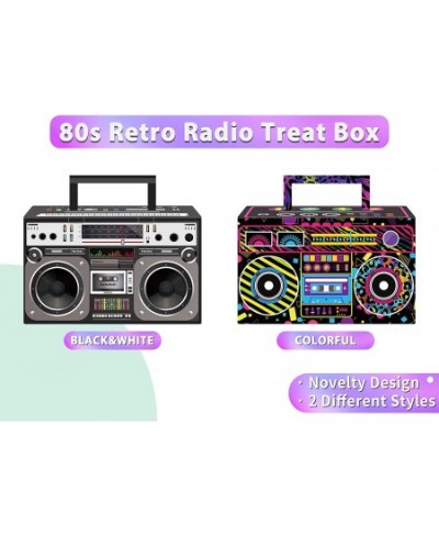 80s Party Favor Treat Boxes 24 PCS Novelty Boom Box Gift Boxes Retro Radio Mixed Color Candy Goodies Box for Retro 1980s Them...