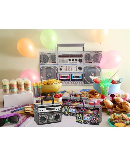 80s Party Favor Treat Boxes 24 PCS Novelty Boom Box Gift Boxes Retro Radio Mixed Color Candy Goodies Box for Retro 1980s Them...