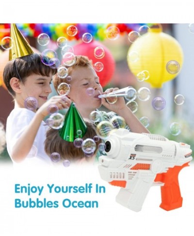 Bubble Guns with 2 Bubble Solution for Kids Bubble Makers with Music and Light for Party Favors Bubble Toys Outdoors/Indoor A...