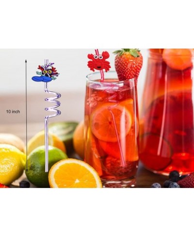 24 PCS Reusable Plastic Crazy Straws Under the Sea Party Supplies Decorations Ocean Party Favors Mermaid Goodie Bag Gifts for...