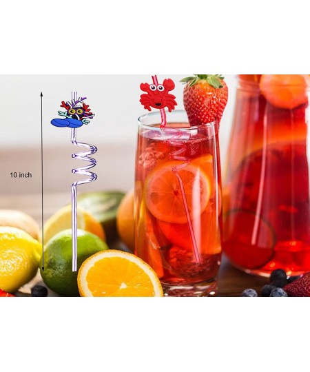 24 PCS Reusable Plastic Crazy Straws Under the Sea Party Supplies Decorations Ocean Party Favors Mermaid Goodie Bag Gifts for...