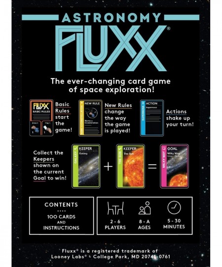 Astronomy Fluxx Card Game - Kids Games Adult Card Games Family Games for Game Night Card Games for Families Fun Games Space G...