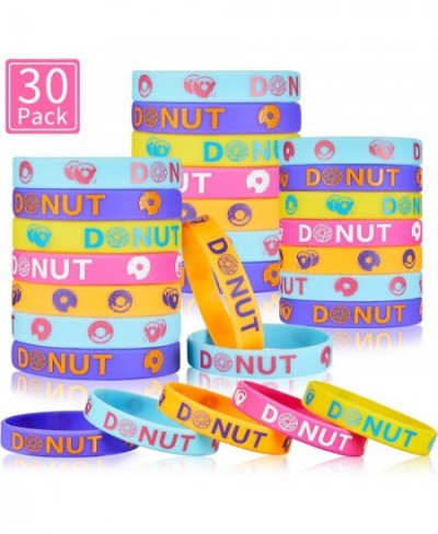 30 Pieces Donuts Silicone Wristbands Bracelets Donut Party Bracelets for Sweet Donuts Theme Party Birthday Decoration Party F...