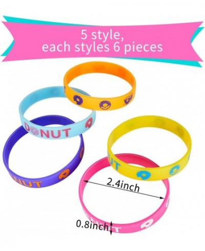 30 Pieces Donuts Silicone Wristbands Bracelets Donut Party Bracelets for Sweet Donuts Theme Party Birthday Decoration Party F...