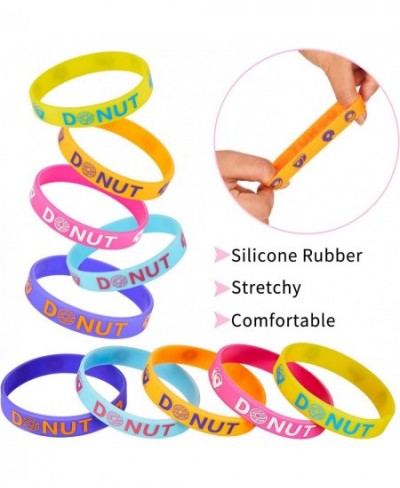 30 Pieces Donuts Silicone Wristbands Bracelets Donut Party Bracelets for Sweet Donuts Theme Party Birthday Decoration Party F...