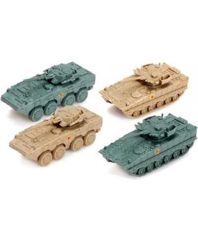 1/144 Scale Army Men Toy Tank Playset 4 Pcs Military Vehicle Models Chinese Snow Leopard VS Tracked Infantry Fighting Vehicle...