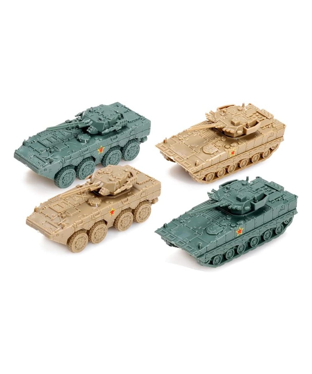 1/144 Scale Army Men Toy Tank Playset 4 Pcs Military Vehicle Models Chinese Snow Leopard VS Tracked Infantry Fighting Vehicle...