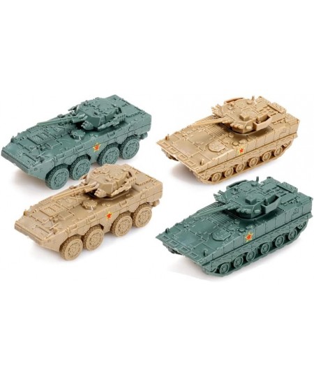 1/144 Scale Army Men Toy Tank Playset 4 Pcs Military Vehicle Models Chinese Snow Leopard VS Tracked Infantry Fighting Vehicle...