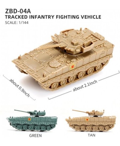 1/144 Scale Army Men Toy Tank Playset 4 Pcs Military Vehicle Models Chinese Snow Leopard VS Tracked Infantry Fighting Vehicle...