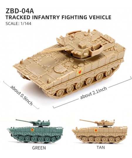 1/144 Scale Army Men Toy Tank Playset 4 Pcs Military Vehicle Models Chinese Snow Leopard VS Tracked Infantry Fighting Vehicle...