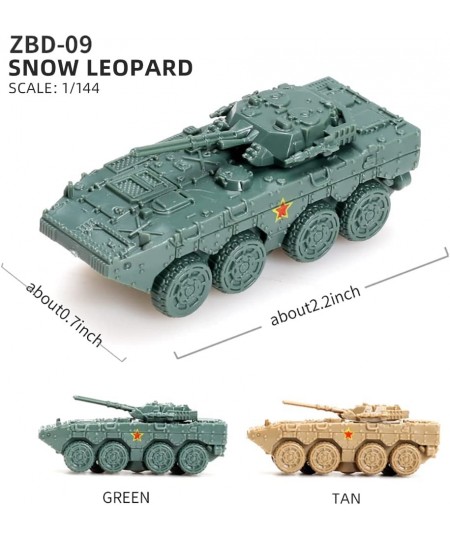 1/144 Scale Army Men Toy Tank Playset 4 Pcs Military Vehicle Models Chinese Snow Leopard VS Tracked Infantry Fighting Vehicle...