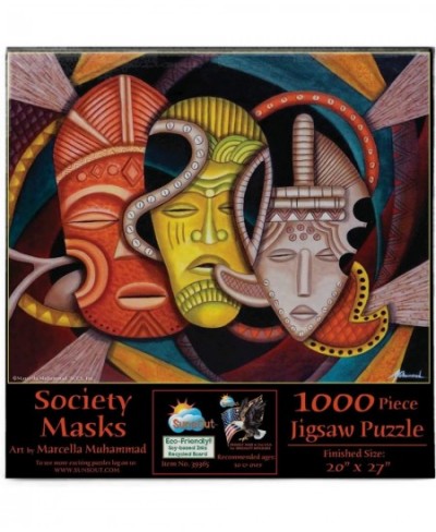 Society Masks 1000 pc Jigsaw Puzzle $27.23 - Jigsaw Puzzles